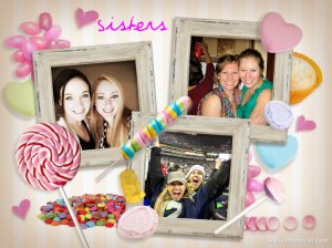 My lovely nieces.  Clockwise from left, Alyssa and Kelsey; Genoa and Carey, Megan and Tamra